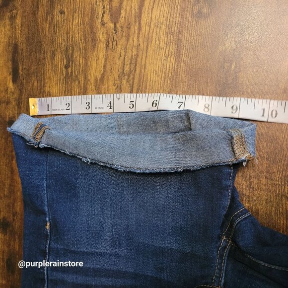 American Eagle Cut Off Midi Shorts Sz 6 Super Stretch 360 Medium Dark Wash Denim - Picture 10 of 10